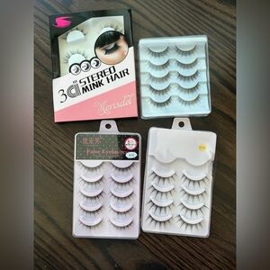 4 packs of fluffy 3D eyelashes, total of 17 pairs